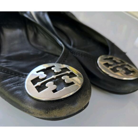 Tory burch Minnie Travel Ballet‎ Flat Black Size 8.5Womens Classic - Picture 4 of 7
